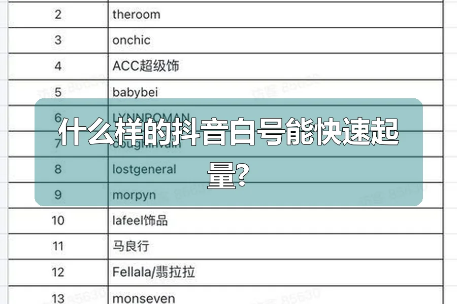 什么样的抖音白号能快速起量?